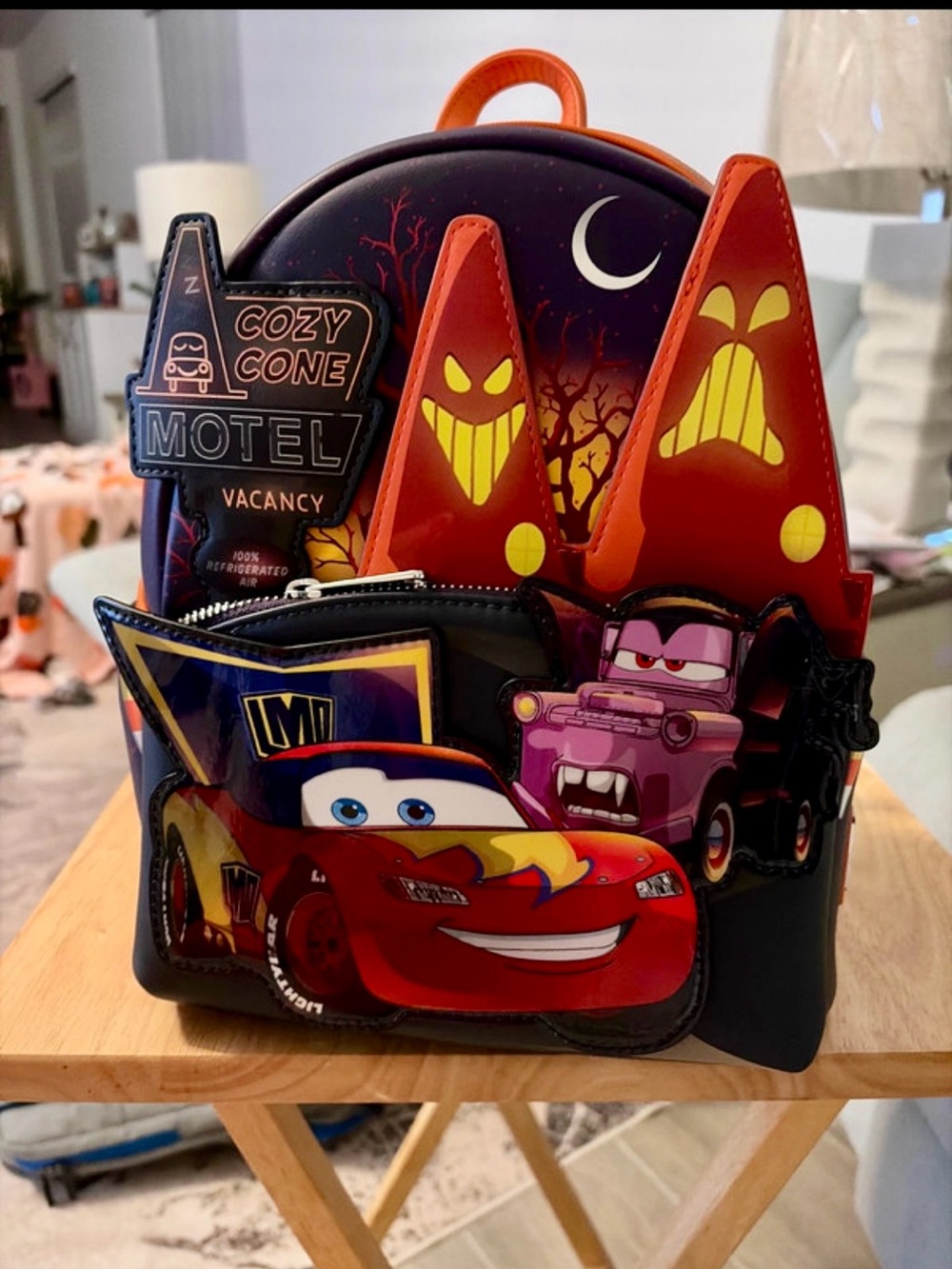 Loungefly Cars Halloween Backpack - Red, Orange, Black, Purple